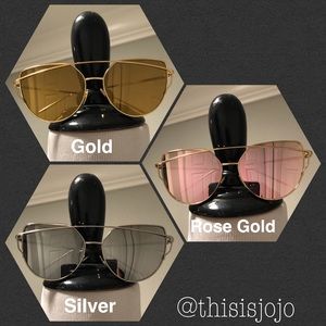 Brand New Mirrored Cat Eye Aviator Sunglasses